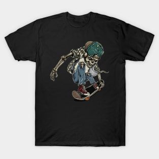 skull skeleton skateboard - Skate or Die T-Shirt
